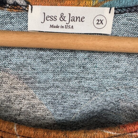 Jess & Jane 3/4 Sleeve Flannel Tunic Top NWT - Picture 4 of 5